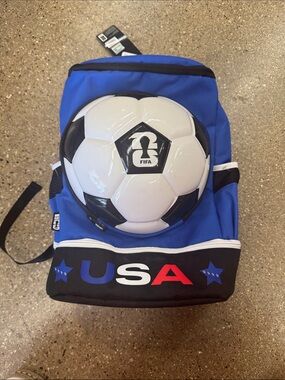 Blue USA Soccer Backpack with Front Ball Pod